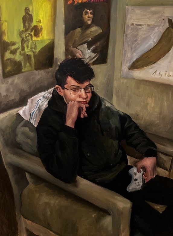 Oil on Canvas - boy in room