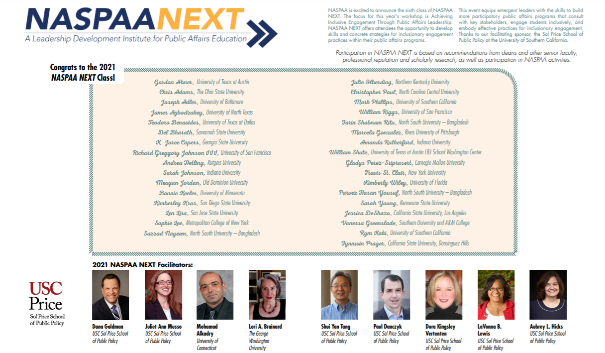 List of NASPAA Next Class with headshots