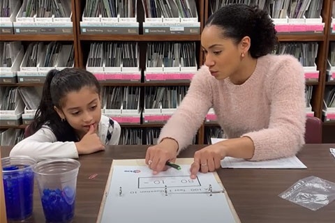 Woman working in a classroom
