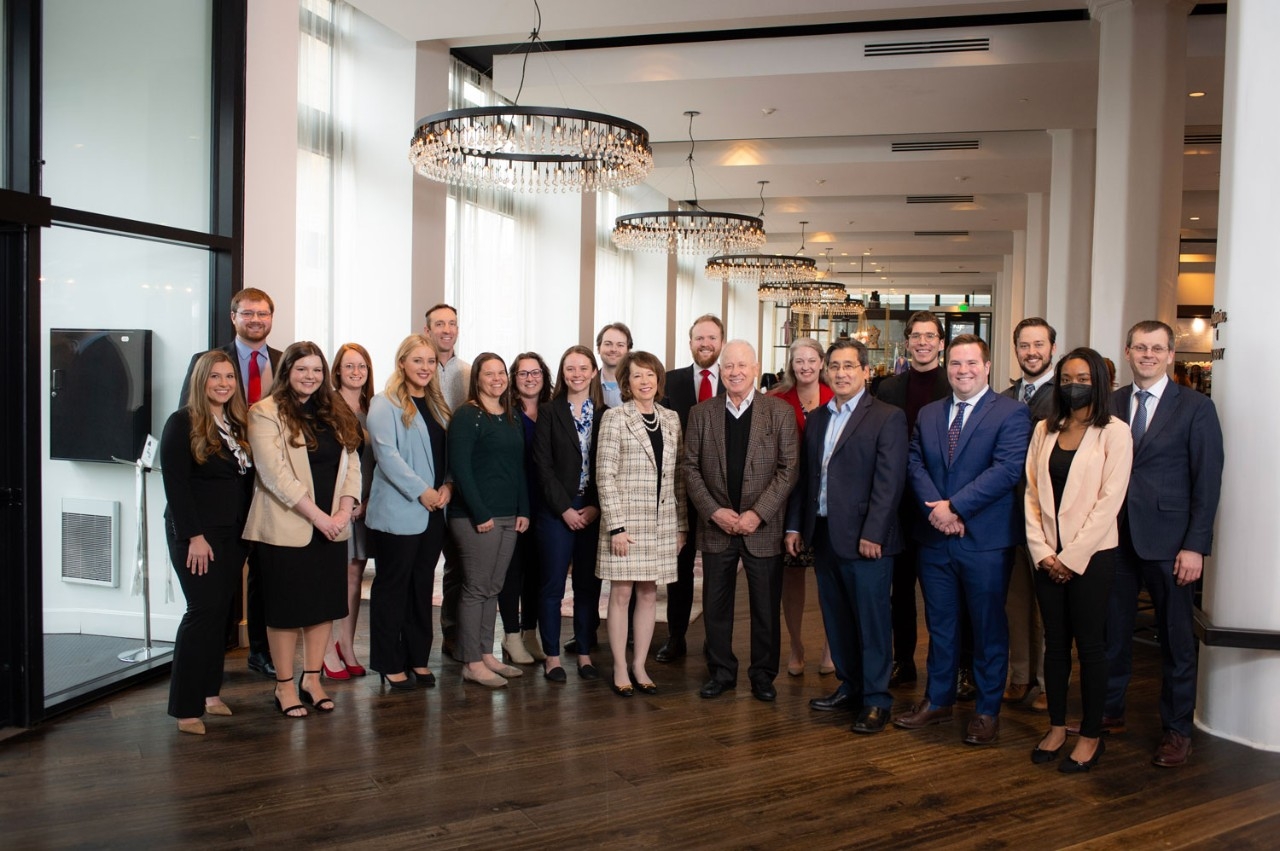 Lunsford students with Chase dean